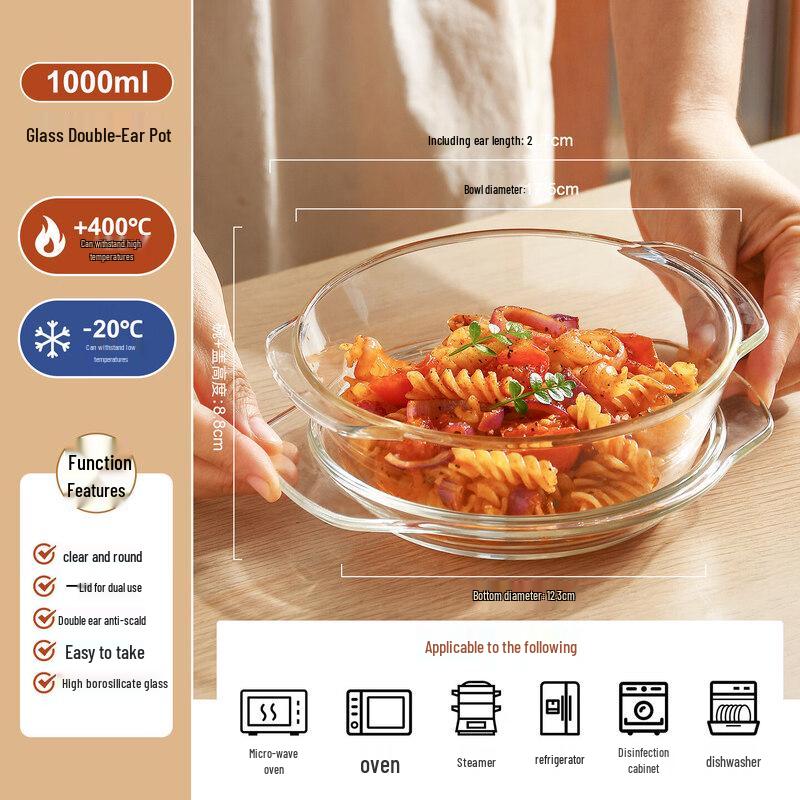 Heat-Resistant Microwave Safe Glass Bowl and Ceramic Steaming Dish Collection