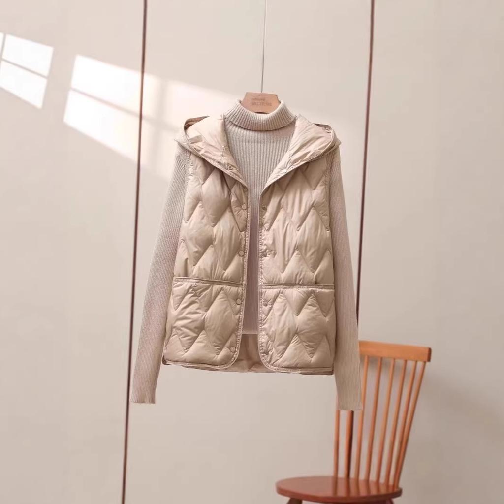European large size autumn and winter new fashion foreign style design hooded small man thickened thermal cotton vest vest vest woman
