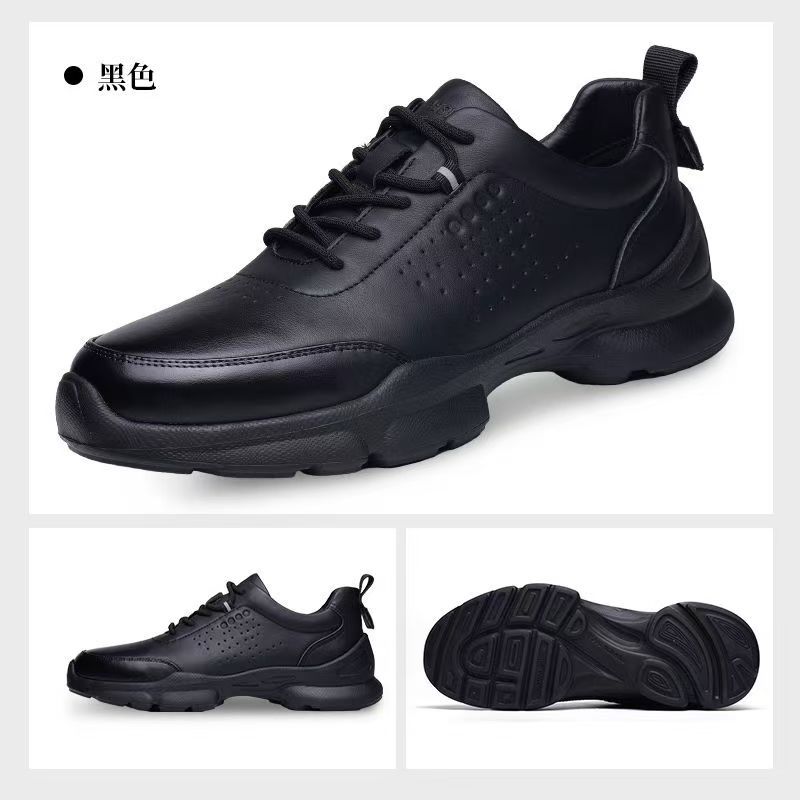 Leather Casual Shoes Men's 2025 Spring New Comfortable Breathable Walking Shoes Soft Sole Soft Surface Business Solid Color Men's Shoes