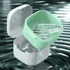 Denture Bath Case Denture Soaking Holder Portable Compact Denture Soak Container Multifunctional False Teeth Storage Case for Home Travel