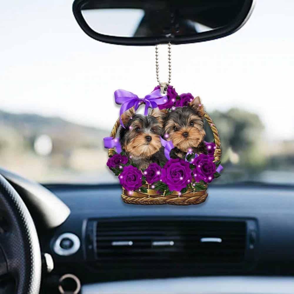 Cute Christmas Acrylic Dog Hanging Decor For Rearview Mirror And Home Spaces