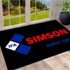 Simson Motor Sport Logo Print Area Rug Motorcycle Fan Non‑Slip Rectangular Floor Mat Black Home Decor For Gaming Room Bedroom