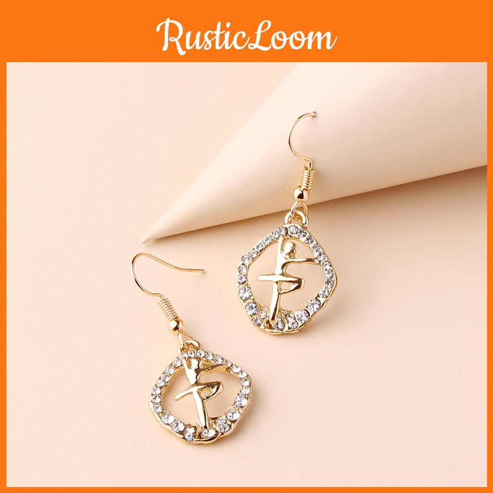 Alloy Trend Fashion Rhinestone Angel Dangle Earrings For Womens Style Casual