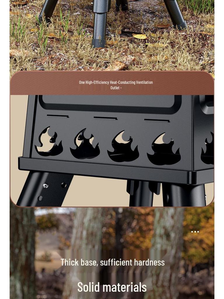 Portable Outdoor Folding Firewood Stove for Camping, Barbecue, and Picnics