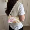 Yogodlns Boho Floral Sequin Shoulder Bag, Women's Vintage Embroidered Hobo Purse Casual Armpit Handbag for Daily Use