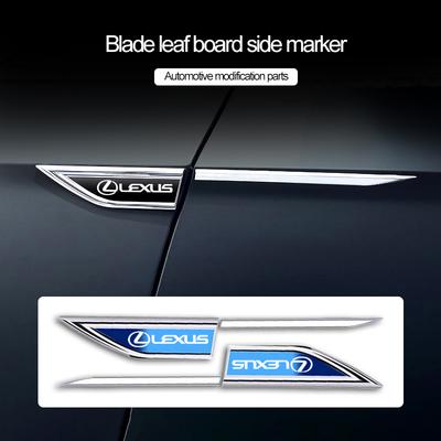 Car Body Protective Metal Sticker Car Fender Side Blade Badge For GS IS LS500h ES260 ES300h RX350h NX260 UX260 LM RZ450e
