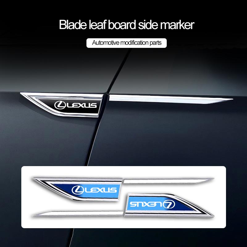 XBE2 Car Body Protective Metal Sticker Car Fender Side Blade Badge For Lexus GS IS LS500h ES260 ES300h RX350h NX260 UX260 LM RZ450e