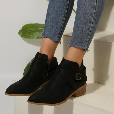 Fashion 2025 New Autumn Women Boots Walking Buckle Outdoor Fashion Pointed Ankle Boots Casual Comfortable Women Shoes Zapatos De Mujer