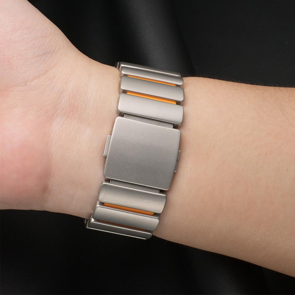 Rubber Luxury Bracelet for Apple Watch Series 11 10 46mm Ultra 3 49mm Titanium Magnetic Strap for Iwatch 9 8 5 SE 45mm 44mm Band