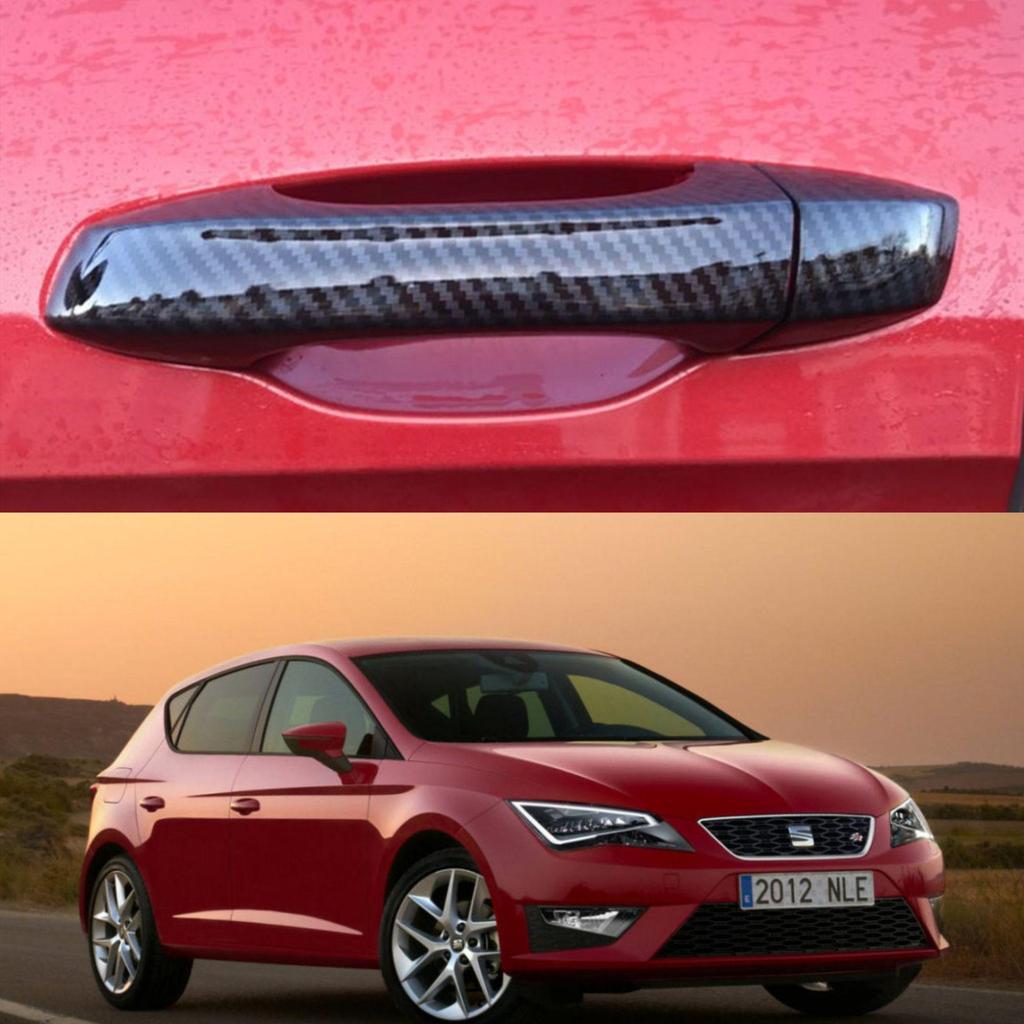 Carbon Fiber Texture Door Handle Cover for 13-19 SEAT Leon MK3 Sedan