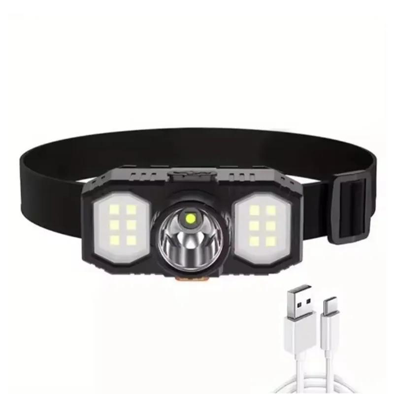 Super Bright LED Headlamp Rechargeable COB Mini Head-mounted Lighting lamp for Camping Hiking Fishing Flashlight Mining Lamp