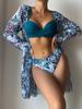 Women's Bikini Floral Sexy Quick-drying Swimsuit 3-piece Set