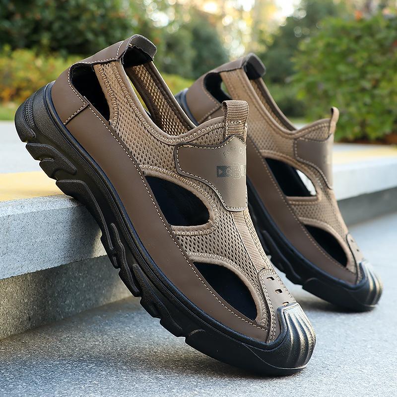 Outdoor Non Slip Lightweight Sports Leisure Beach Shoes Summer Breathable Men's Baotou Sandals Fashion Hollow Out Sneaker Hombre