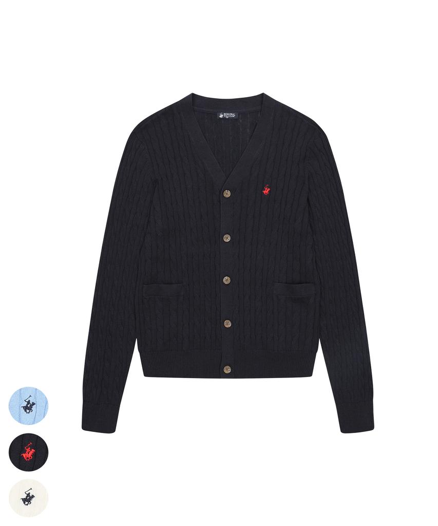 Bhpoloclub Men'S Cotton Cable Cardigan 3 Color Cd851