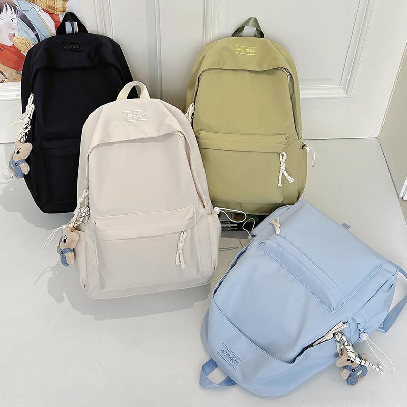 Schoolbag New Japanese Simple College Student Versatile School Bag Junior High School Student Large Capacity Solid Color Leisure Travel Backpack
