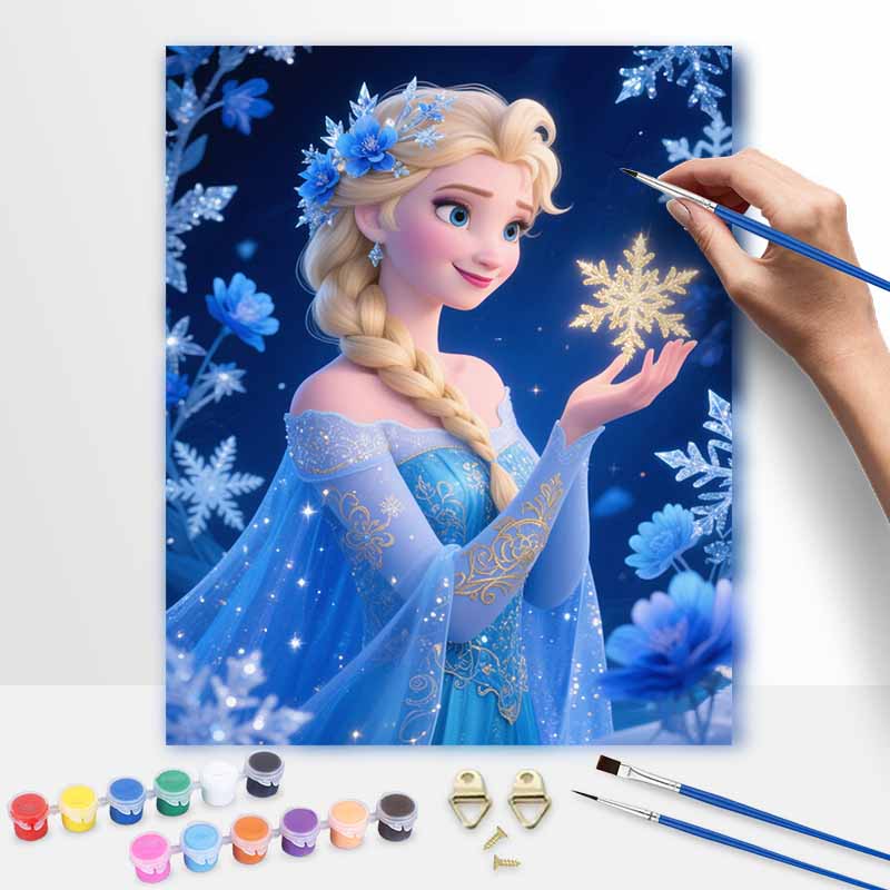 Disney Ice Princess Painting by Numbers Hand Filled Drawing Art Kit Home Decor