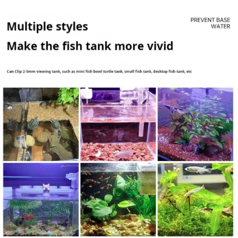 Aquarium Light With Adapter LED Clip On Fish Tank Light, Small Full Spectrum USB Light 360° Rotation Lighting