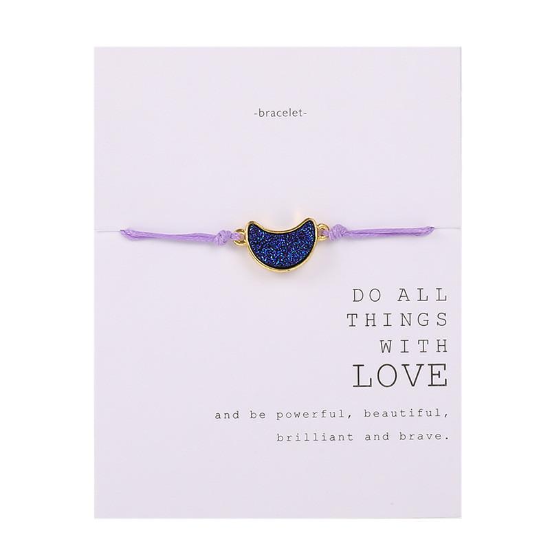 Personalized Creative Rope Bracelet Hand-woven Color Moon Resin Bracelet