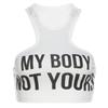 European and American women's clothing fashionable and sexy Spice Girls letter-printed T-shirt women's sleeveless slim-fitting inner U-neck small vest