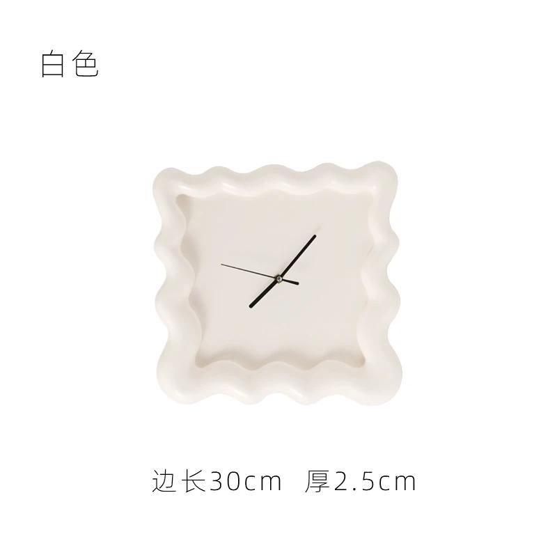 

Nordic Table Clock Cream Wall Mounted Clock Dining Room Living Room Wall Hanging Decoration Morden Coffee Table Ornaments белый