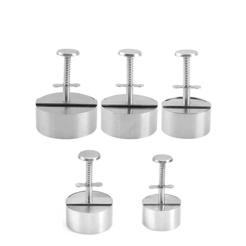 Presse à hamburgers en acier inoxydable 304, ronde antiadhésive, manuelle, moule à boules de riz, épaisseur ajustée, outils de cuisine pour barbecue au bœuf
