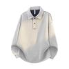 VUUG Men's Casual Loose Long Sleeve Polo Sweatshirt