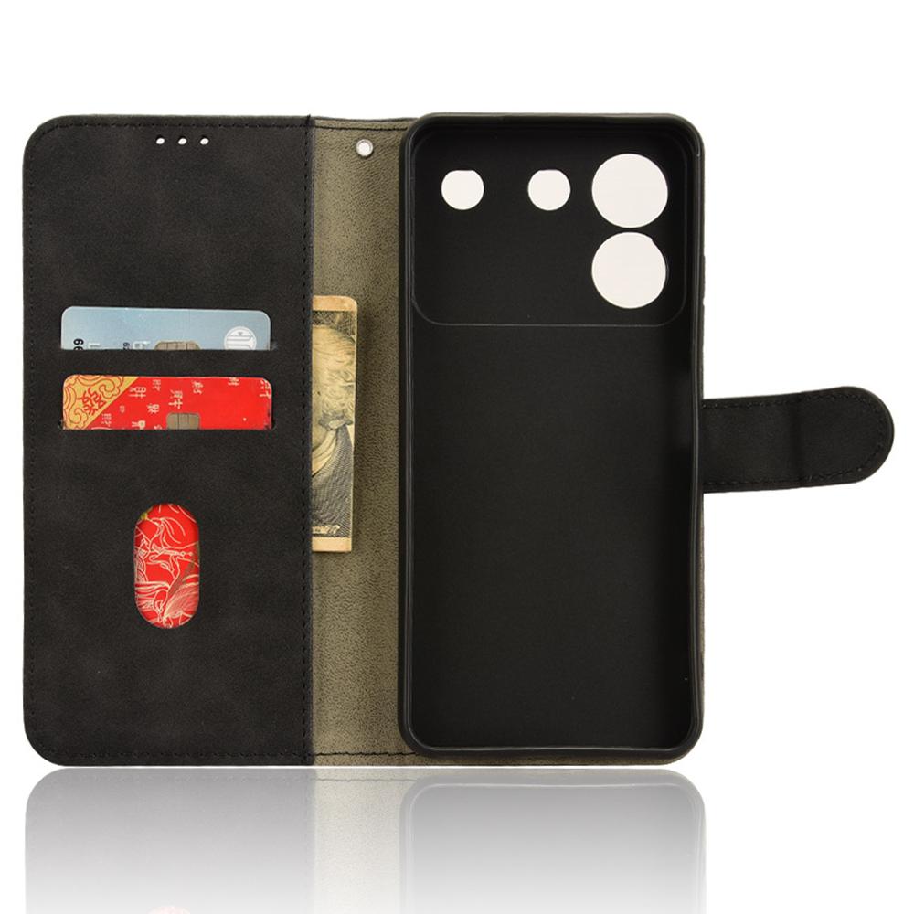 For ZTE Blade A54 Wallet Case Leather Phone Cover Skin-touch Texture
