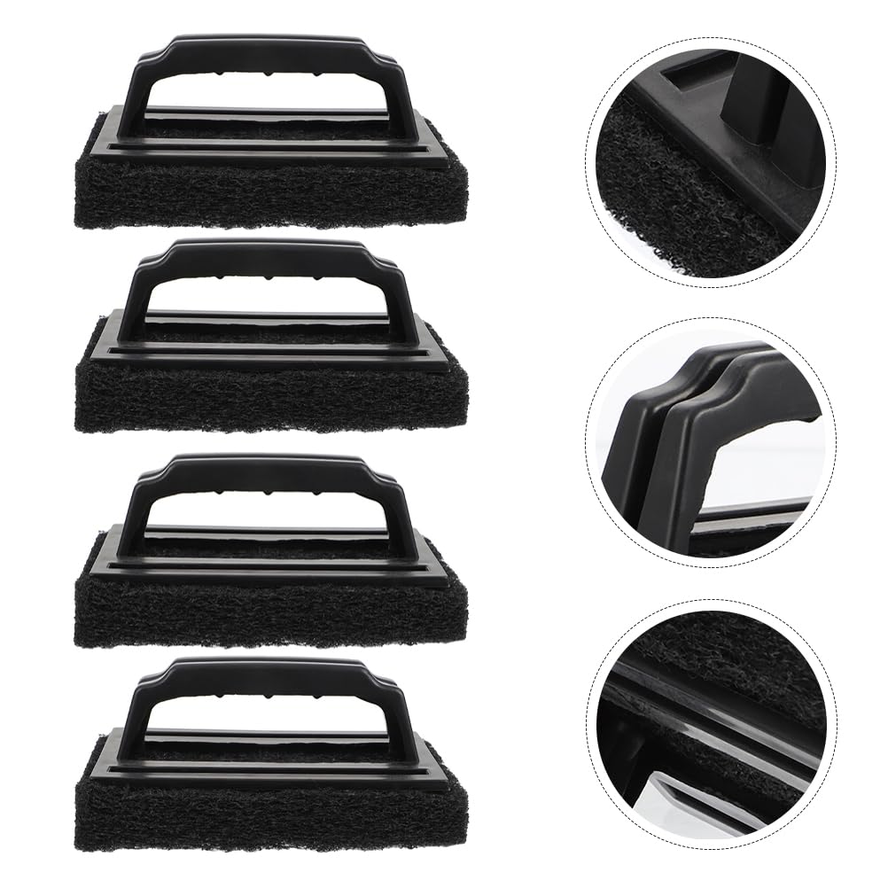 OUNONA BBQ Grill Removes Dirt and Burnt for Mesh and Iron for Gas Powerful Scrubber Brush, Brush, Food, Plate, Camping, BBQ, Cleaning, 4-Piece Set,