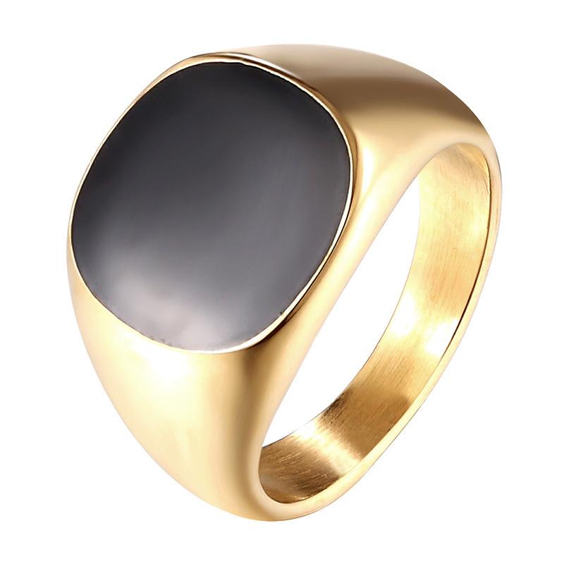 Exaggerated Black Oil Drop Ring Female Niche Design High-end Ring Titanium Steel Does Not Fade Light Luxury Accessories