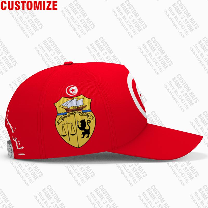 Tunisia Youth Diy Free Custom Name Number Tun Hat Nation Flag Tunisie Tn Islam Arabic Arab Tunisian Print Photo Baseball Cap