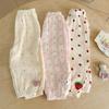 Girls Comfortable Cotton Casual Trousers Summer Breathable Kids Elastic Waist Cropped Pants Children's Cute Bottom Pant