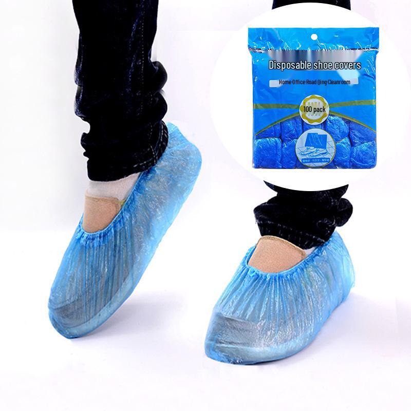PE Disposable Waterproof Anti-slip Thicken Shoe Covers for Indoor Use