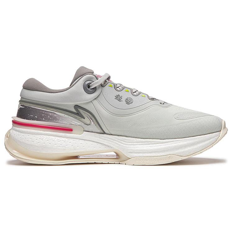 New LiNing Exceed 8 Cushioning Anti Slip Wear Resistant Breathable Support Rebound Low Top Casual Shoes Men's Gray White AGLU007-4