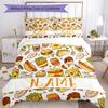 Hamburger Sandwich Customize Your Name Bedding Set Breathable Duvet Cover With Pillowcases Decorative Bed Linen For Bedroom Home Decoration Birthday G