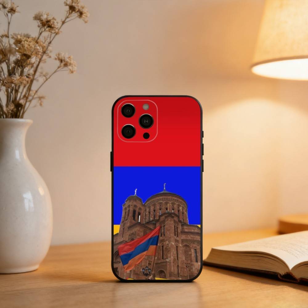 Armenia Flag ART Phone Case For iPhone 17,16,15,14,13,12,11 Plus,Pro Max,XS,Soft Silicone Black Cover