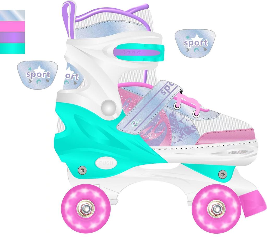 Roller Skates for Girls Boys for Kids 4 Size Light Up