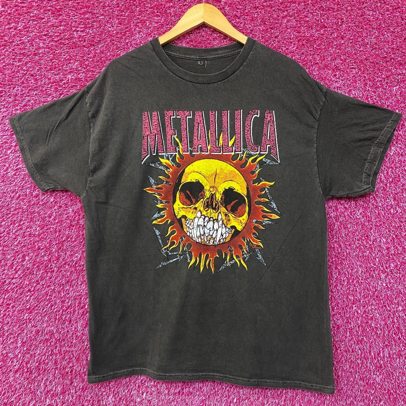 Metallica  Skull Sun Heavy Metal Band 100% Cotton T-shirt Mens Tees Top S