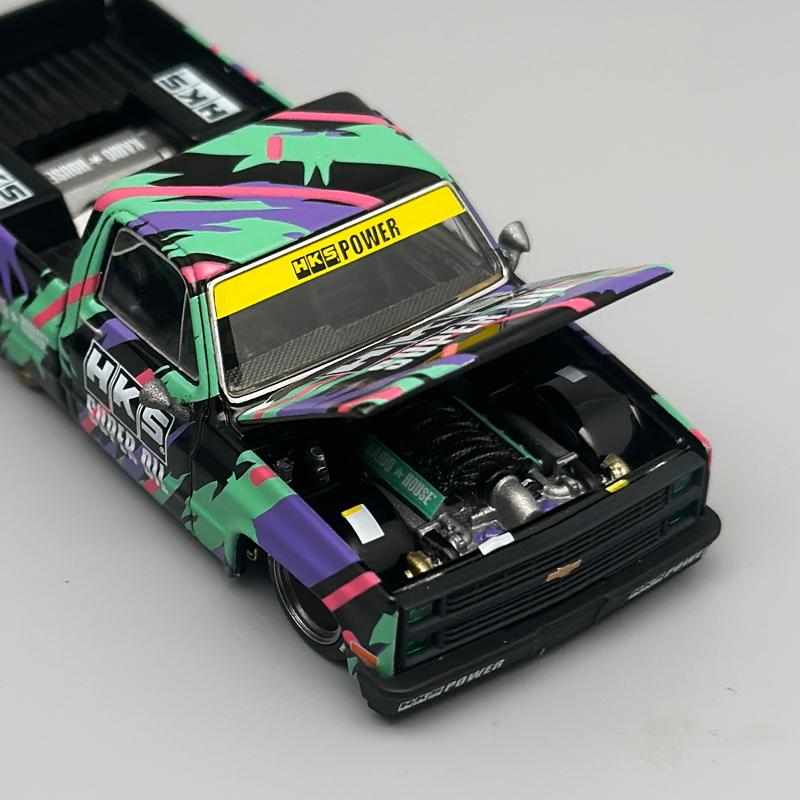Kaido House MINIGT Chevrolet Silverado KAIDO HKS V1 pickup alloy car Model 174