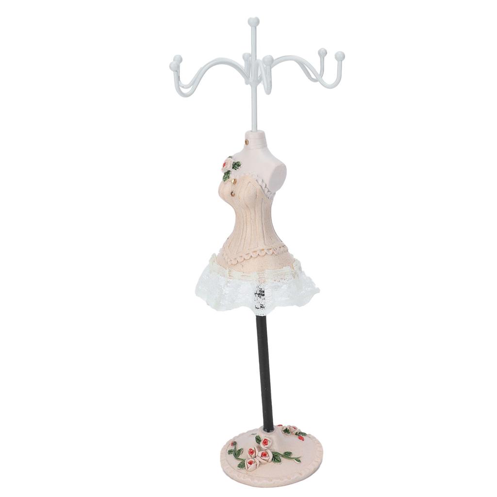 Jewelry Stand Display Earrings Necklace Storage Polyresin Doll Holder with Rotatable