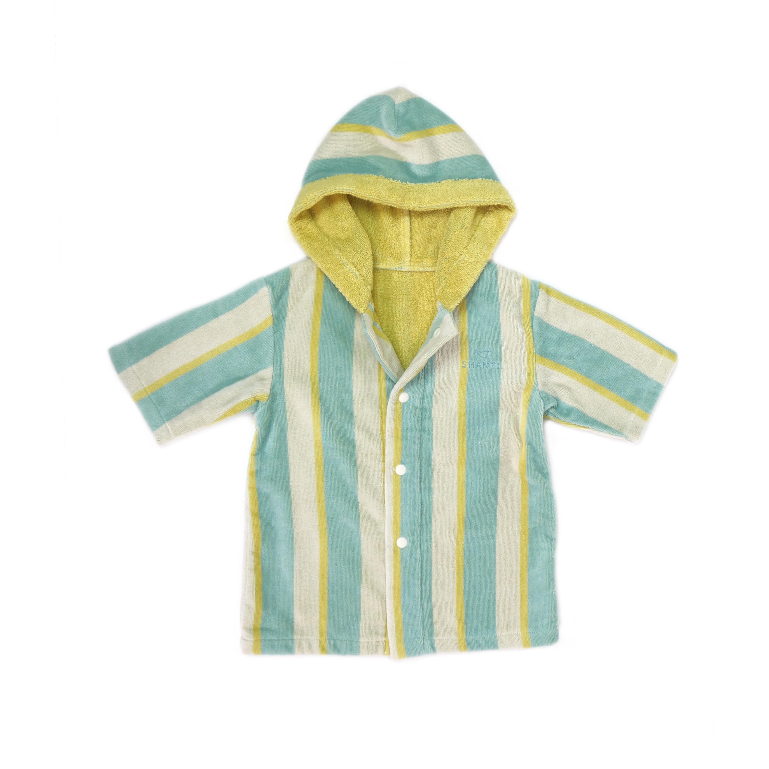 

Iori Imabari Towel SHANTI Fluffy and Absorbent Number Kids Bathrobe, Small, (JP, Size, 80, Blue) синий