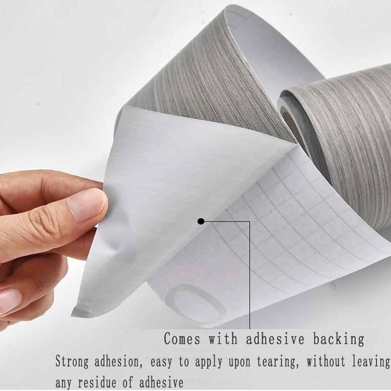 1PC 5m/196.85inch PVC Self-adhesive Baseboard Waterproof Wall Sticker Window Sill Door Frame Edge Wrapping Renovation Decorative