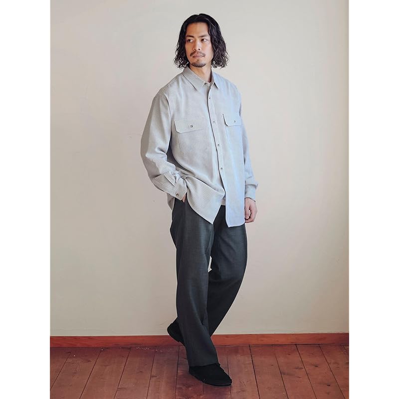 [Beaming life store by BEAMS] L/S shirt polyester work shirt men's CHARCOAL.G XL_92110376247