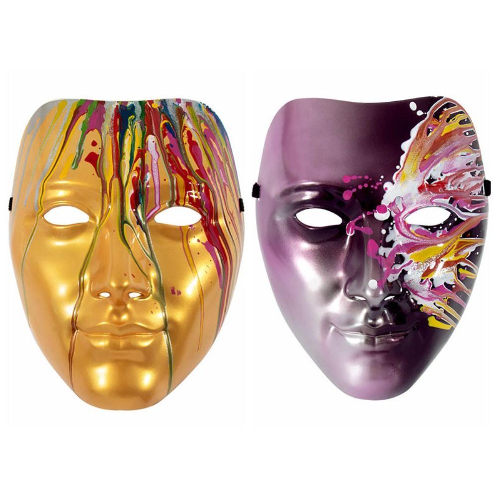 Flowing Phantom Paint Face Mask Plastic Anime Cosplay Props Personality Halloween Mask  Adult