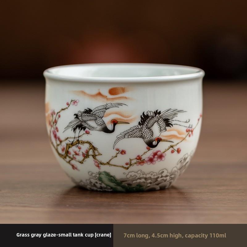 Handmade Chinese Ceramic Teacup Exquisite White Porcelain Tea Cup Tradition Master Cup Household Drinkware Tea Accessories
