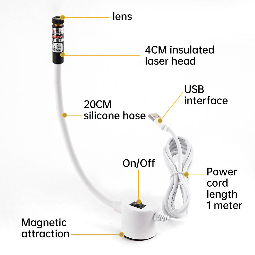 USB Powered Red Laser Light Sewing Positioning Lamp Cutting with Magnetic Base DC5V Line/Cross For Sewing Machine Accessories