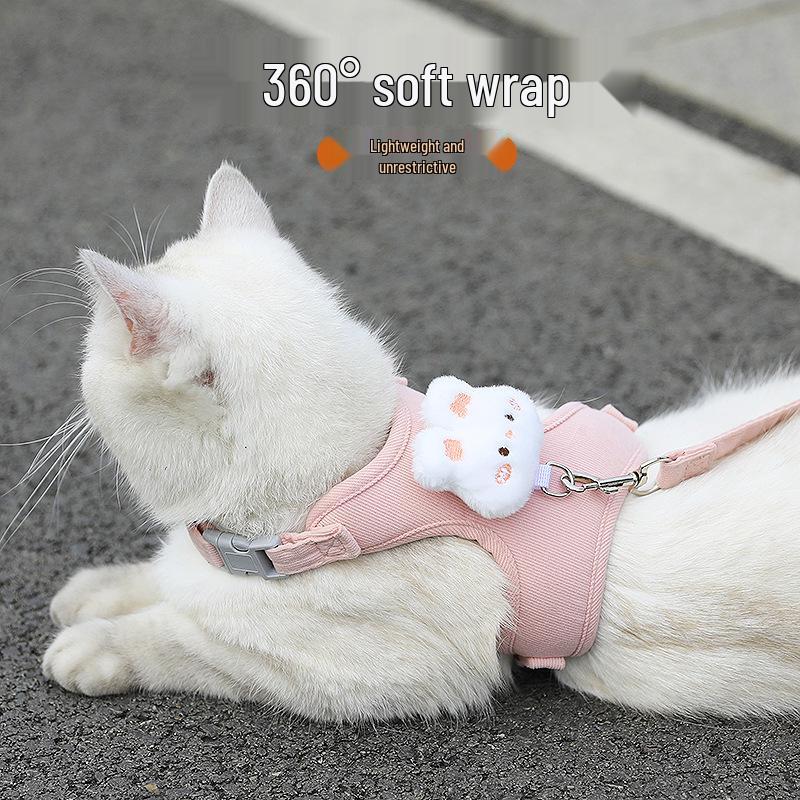 Adjustable Cat Leash & Harness - Cute Kitten Outdoor Walking Rope for Small Dogs