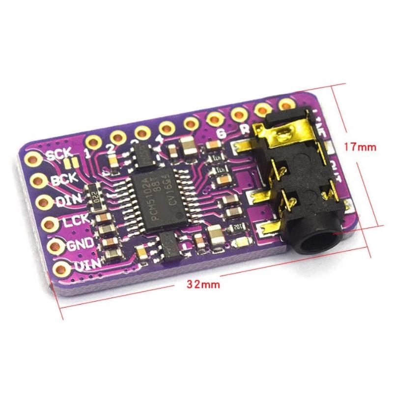 Pcm5102A Interface I2S Dac Decoder Gy-Pcm5102 I2S Player Module For Raspberry Pi Phat Format Board Digital Pcm5102 Audio Board