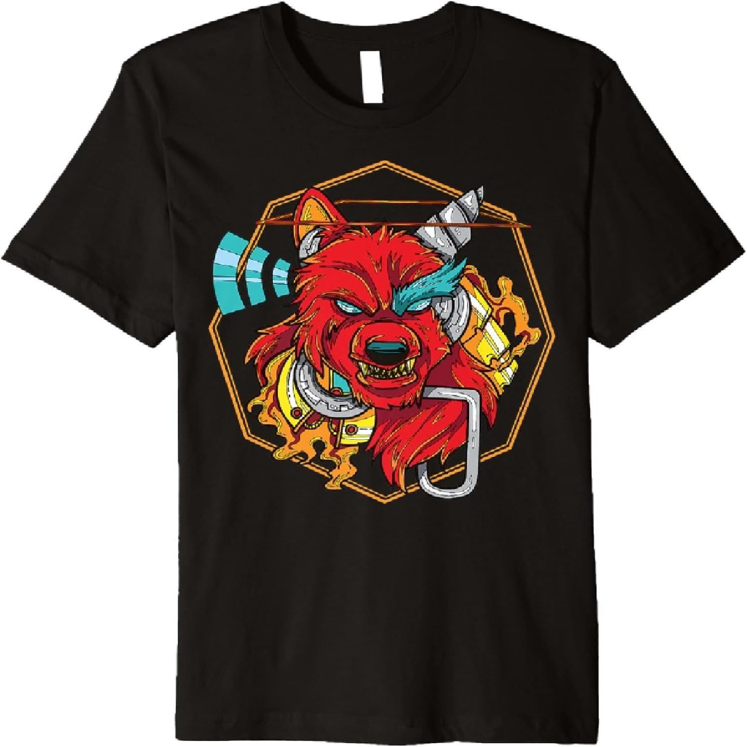 Cartoon Bulldog Illustration With Steampunk Elements Premium T-Shirt XXXXXL разноцветный