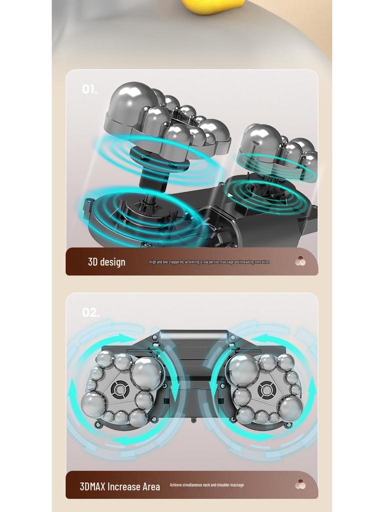 Oakes Multifunctional Electric Massage Pillow for Neck, Shoulders, Waist, and Back