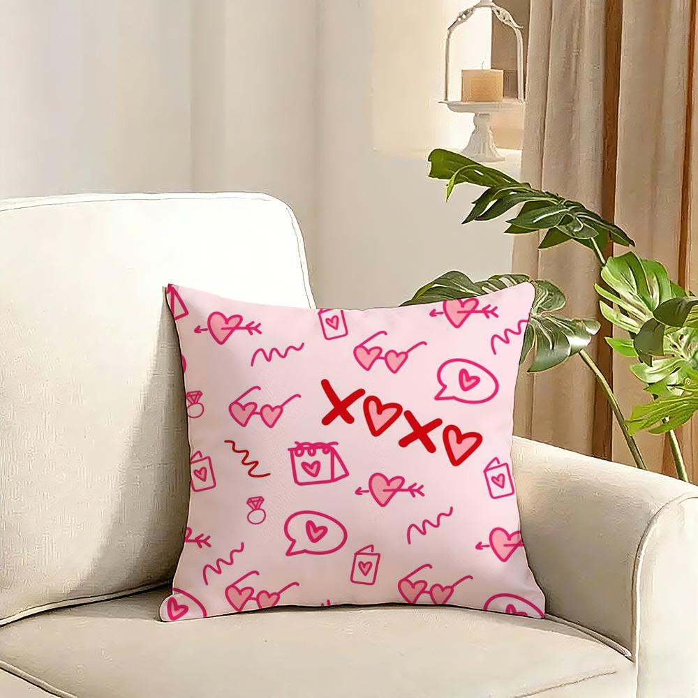 Lovely Heart of Love  My Beloved Cushion Cover Reversible Plush Pillow Cover Soft Fluffy  Home Decor for Sofa Bedroom